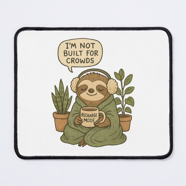 Item preview, Introvert Sloth in Recharge Mode – Cozy Anti-Social Design designed and sold by inkoutninja.