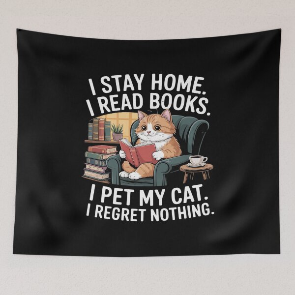 Item preview, I Stay Home I Read Books I Pet MyCat I RegretNothing designed and sold by Rotasiin.