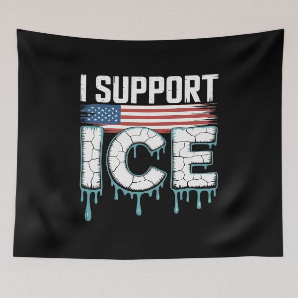 Item preview, I Support ICE, Immigration Officers American Flag designed and sold by LinlinsDemons.