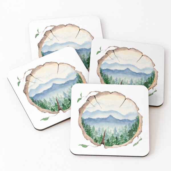 Item preview, Tree stump mountains designed and sold by lea-lani.