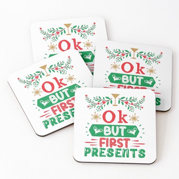 Item preview, Ok But First Presents - Funny Christmas Morning Slogan Gift designed and sold by FuzionRaptor.