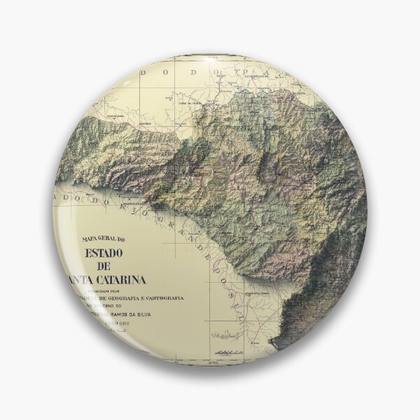 Item preview, 1948 Santa Catarina State, Brazil Shaded Relief Map 3D digitally-rendered designed and sold by ThinkAboutMaps.