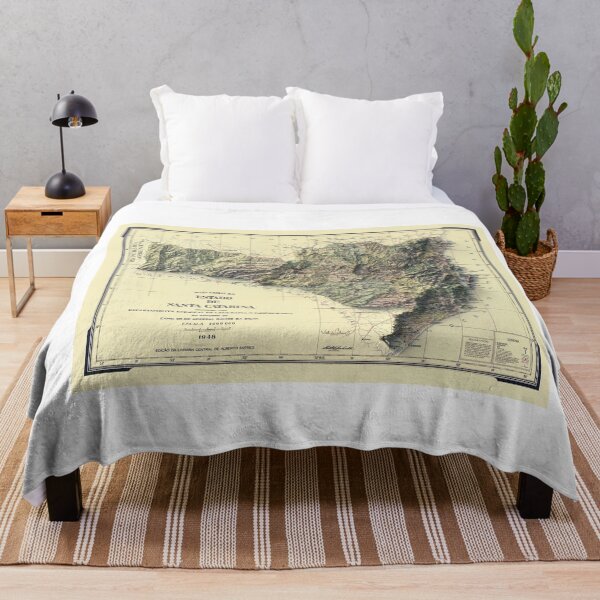 Item preview, 1948 Santa Catarina State, Brazil Shaded Relief Map 3D digitally-rendered designed and sold by ThinkAboutMaps.
