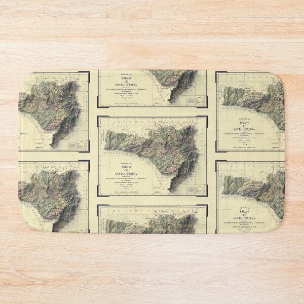 Item preview, 1948 Santa Catarina State, Brazil Shaded Relief Map 3D digitally-rendered designed and sold by ThinkAboutMaps.