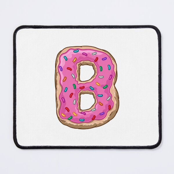 Item preview, Delicious Sweet Letter B Donut Cartoon Graphic Illustration with Pink Icing and Sprinkles designed and sold by ghinan.
