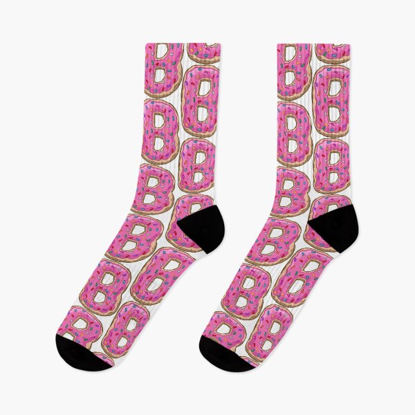 Item preview, Delicious Sweet Letter B Donut Cartoon Graphic Illustration with Pink Icing and Sprinkles designed and sold by ghinan.