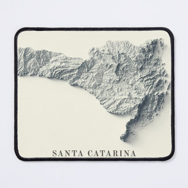 Item preview, Santa Catarina State, Brazil Shaded Relief Map 3D digitally-rendered designed and sold by ThinkAboutMaps.