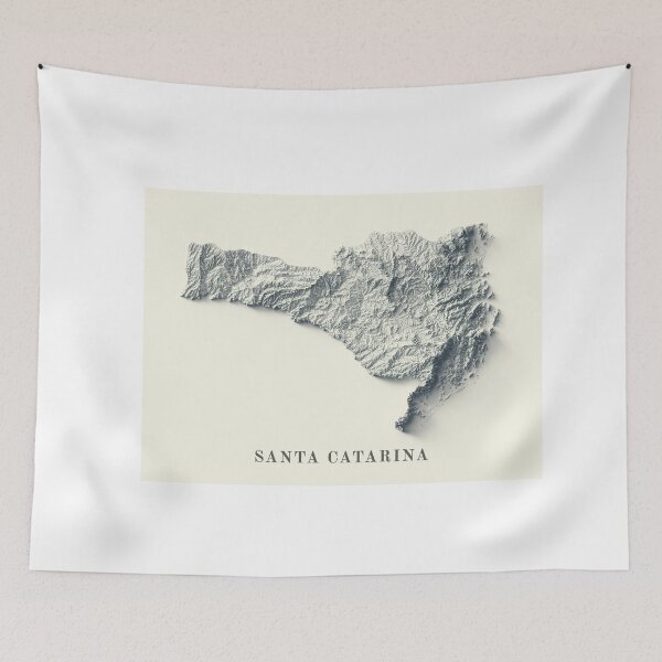 Item preview, Santa Catarina State, Brazil Shaded Relief Map 3D digitally-rendered designed and sold by ThinkAboutMaps.
