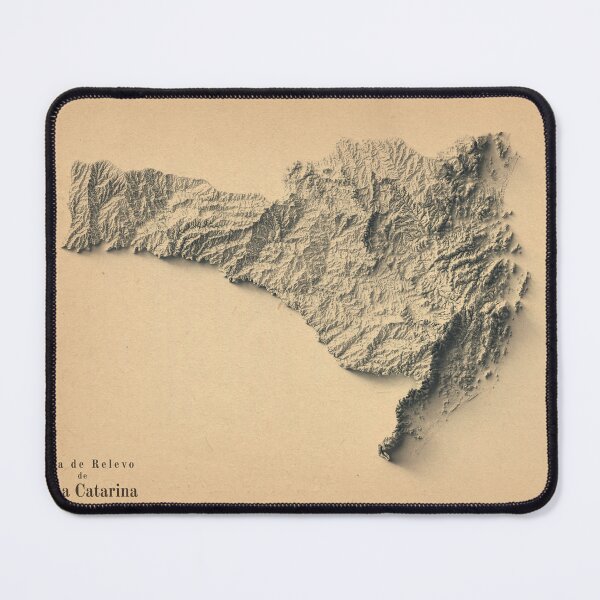 Item preview, Santa Catarina State, Brazil Shaded Relief Map 3D digitally-rendered designed and sold by ThinkAboutMaps.