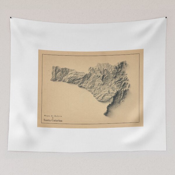 Item preview, Santa Catarina State, Brazil Shaded Relief Map 3D digitally-rendered designed and sold by ThinkAboutMaps.