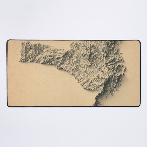 Item preview, Santa Catarina State, Brazil Shaded Relief Map 3D digitally-rendered designed and sold by ThinkAboutMaps.