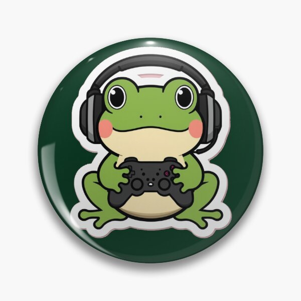 Item preview, Kawaii Gamer Frog Sticker - Cute Frog with Headset & Controller | Pastel Gaming Aesthetic designed and sold by MrDoodlesPrints.
