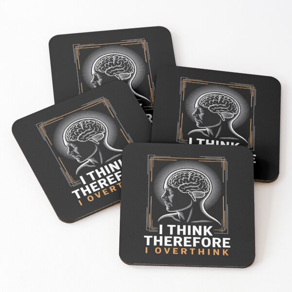Item preview, I Think, Therefore I Overthink Distressed designed and sold by velltoons.