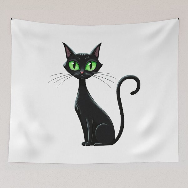 Item preview, Black Cat, Green Eyes, Halloween Witch, Mid Century Modern, MCM, 1960, 1970 designed and sold by TheTimeTaxi.