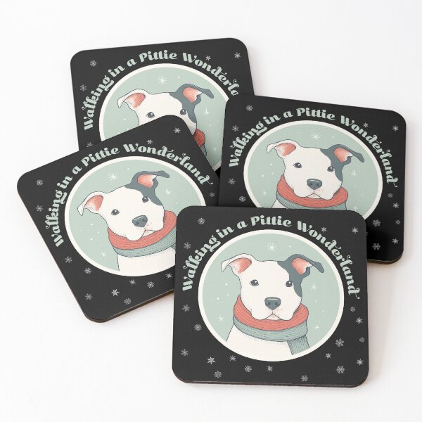 Item preview, Walking in a Pittie Wonderland – Cute Winter Pit Bull Dog Scarf Design designed and sold by Barrivey.