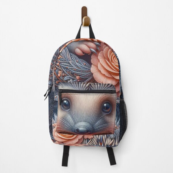 Item preview, Whimsical Hedgehog Amidst Peach Roses designed and sold by purplesensation.