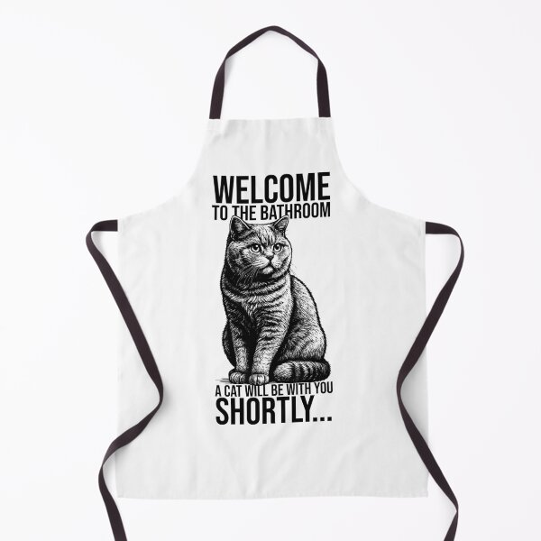 Item preview, Welcome to the bathroom, a cat will be with you shortly – Funny British Shorthair Cat Design designed and sold by xndrlab.
