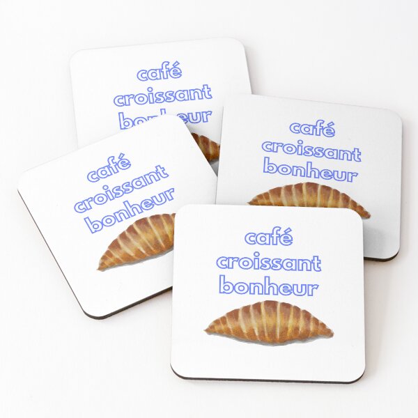 Item preview, Café - Croissant - Bonheur (Coffee - Croissant - Happiness) designed and sold by The Balanced Bonne Vivante.
