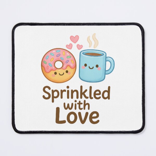 Item preview, Sprinkled with Love – Cute Donut and Coffee Kawaii Design designed and sold by inkoutninja.