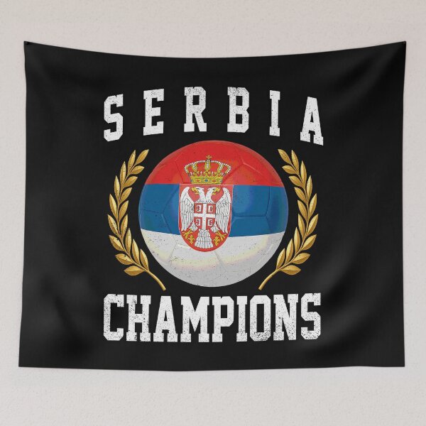Item preview, SOCCER BALL FLAG CHAMPIONS - SERBIA - Fans and Teams for Men and Women T-shirt designed and sold by wallsandpatts.