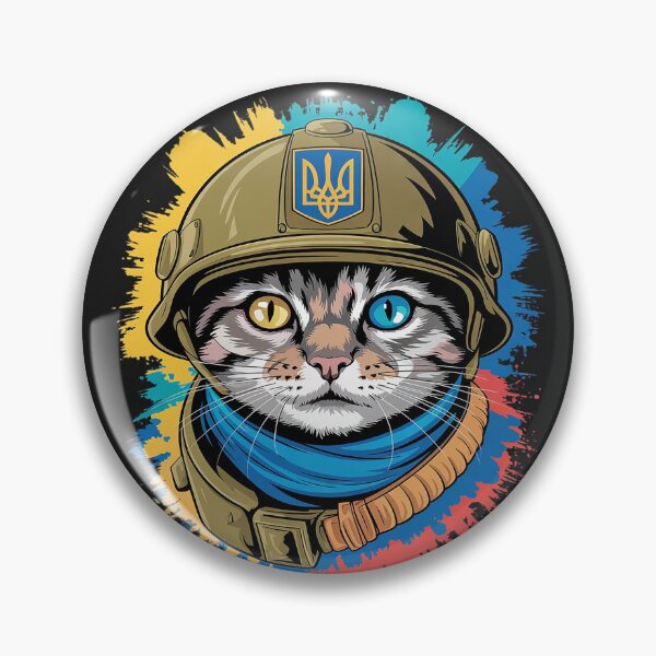 Item preview, Peace in Ukraine Cat Soldier Stand with Ukraine Zelensky UK designed and sold by LegendsArt75.