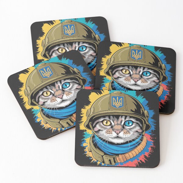 Item preview, Peace in Ukraine Cat Soldier Stand with Ukraine Zelensky UK designed and sold by LegendsArt75.