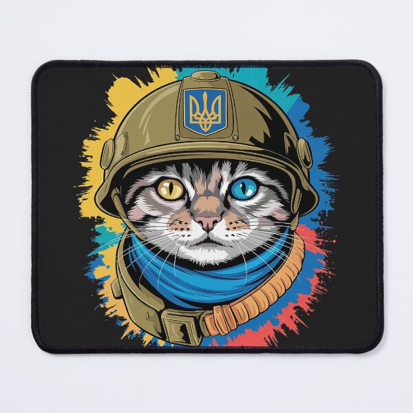 Item preview, Peace in Ukraine Cat Soldier Stand with Ukraine Zelensky UK designed and sold by LegendsArt75.