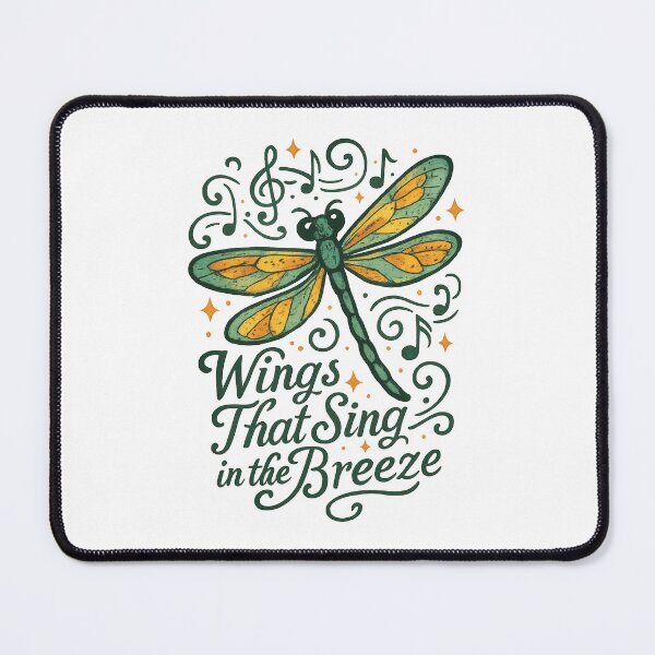 Item preview, Wings That Sing in the Breeze – Dragonfly Nature Quote Art designed and sold by inkoutninja.
