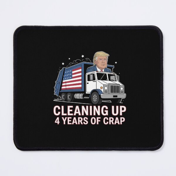 Item preview, Cleaning Up 4 Year Of Crap Trump Garbage America Flag designed and sold by ClassicAnthony.