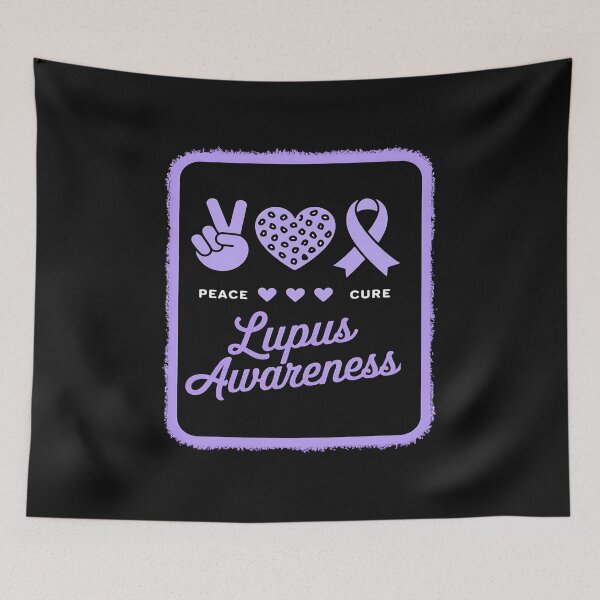 Item preview, Peace Love Cure Lupus Awareness Bleached Style Tee Men Women designed and sold by GaryPacheco6.