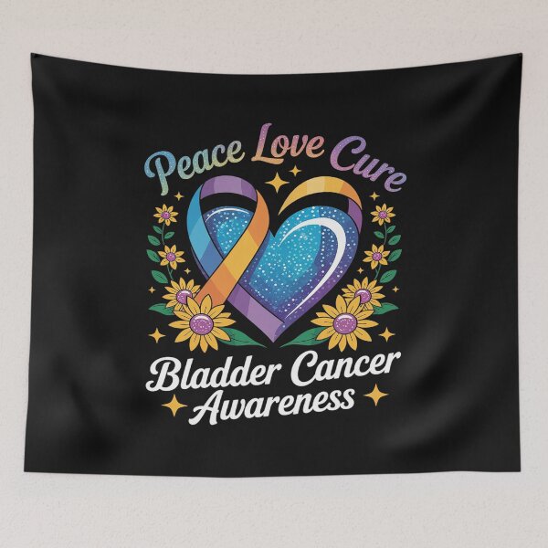 Item preview, Peace Love Cure Purple Blue Yellow Ribbon Bladder Cancer designed and sold by GaryPacheco6.