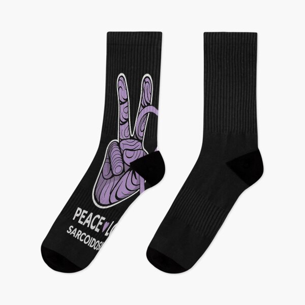 Item preview, Peace Love Cure Sarcoidosis Awareness Purple Ribbon Fighter designed and sold by GaryPacheco6.