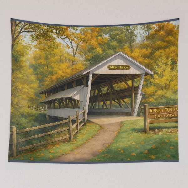 Item preview, The Historic Mink Hollow Covered Bridge designed and sold by Takeda-art.