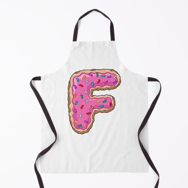 Item preview, Delicious Sweet Letter F Donut Cartoon Graphic Illustration with Pink Icing and Sprinkles designed and sold by ghinan.