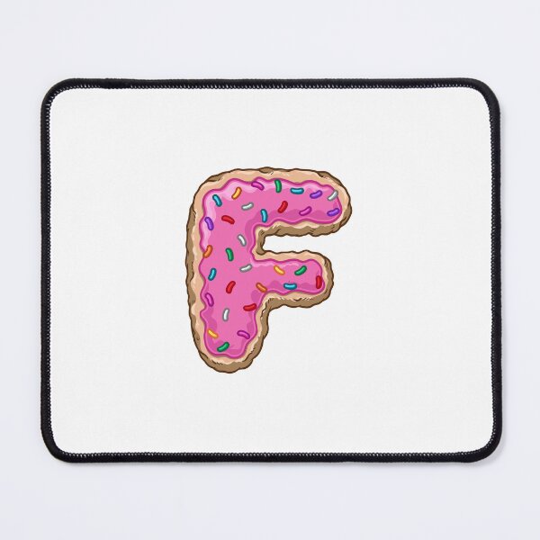 Item preview, Delicious Sweet Letter F Donut Cartoon Graphic Illustration with Pink Icing and Sprinkles designed and sold by ghinan.