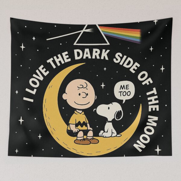 Item preview, Charlie Brown and Snoopy Love Pink Floyd designed and sold by andreisky.