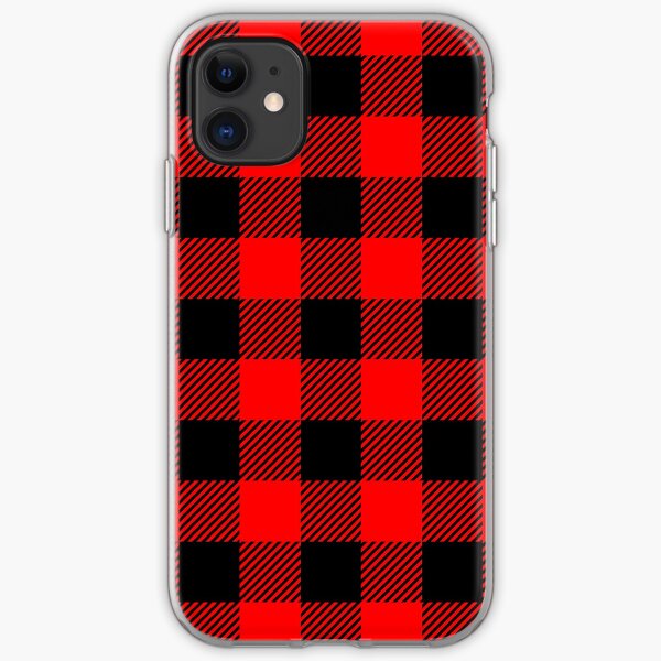 Buffalo Check Red and Black Plaid Lumberjack Canadiana Style iPhone Soft Case