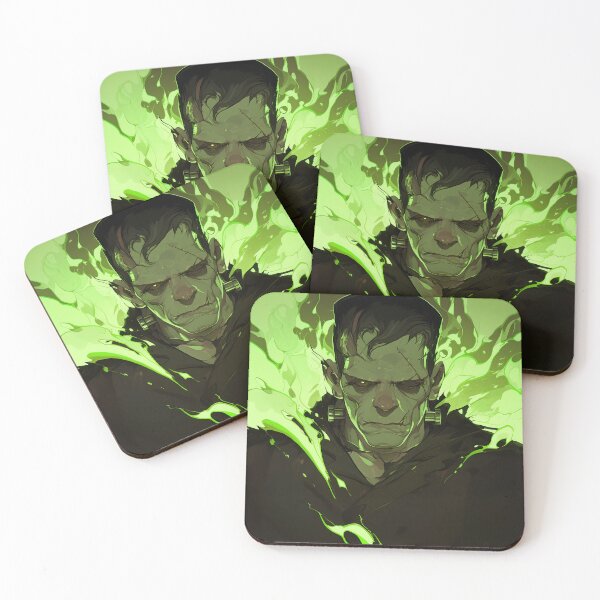 Item preview, Frankenstein’s Monster – Glowing Green Gothic Horror Portrait designed and sold by Skolyak.