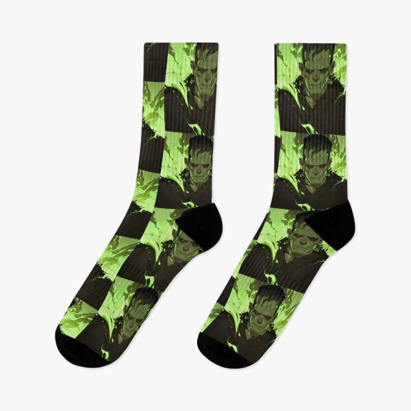 Item preview, Frankenstein’s Monster – Glowing Green Gothic Horror Portrait designed and sold by Skolyak.