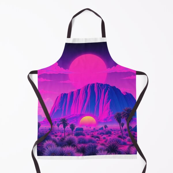 Item preview, Vaporwave Uluru Sunset Art Print - Neon Pink Purple Synthwave Desert Landscape designed and sold by EllDAV777.