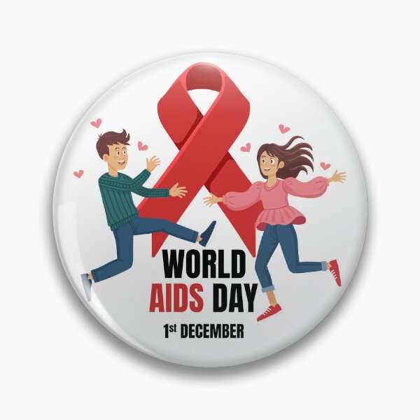 Item preview, World AIDS Day Awareness Design Showing Happy Couple and Red Ribbon Support Symbol designed and sold by ghinan.