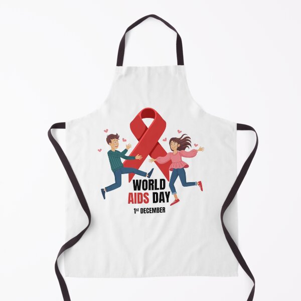Item preview, World AIDS Day Awareness Design Showing Happy Couple and Red Ribbon Support Symbol designed and sold by ghinan.