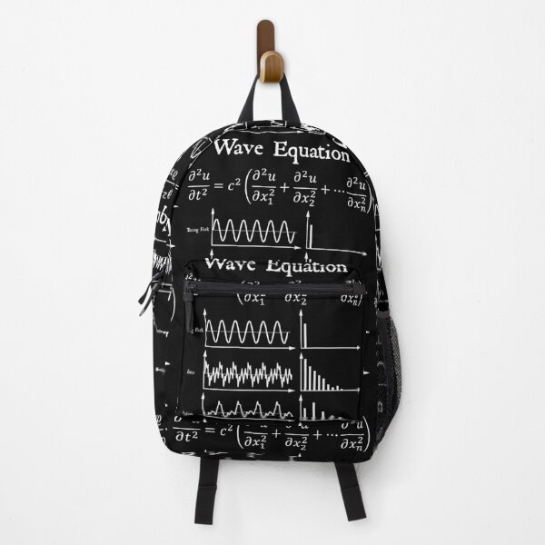 Item preview, Nerdy Vintage Wave Equation Science Teacher White Text designed and sold by MathWare MathClips.