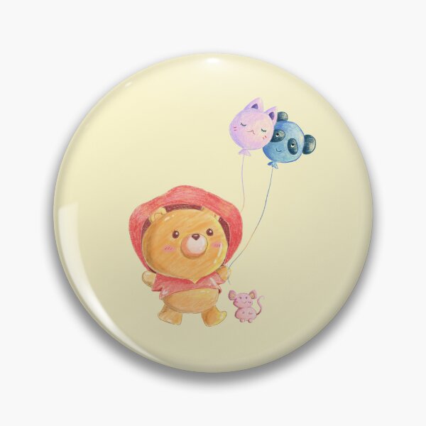 Item preview, Yellow bear with animal ballons designed and sold by NakeeNakaa.