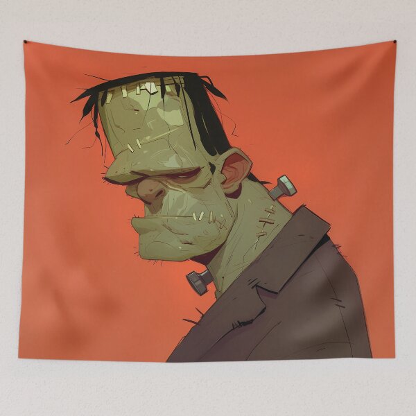 Item preview, Grumpy Frankenstein – Stylized Monster Portrait designed and sold by Skolyak.