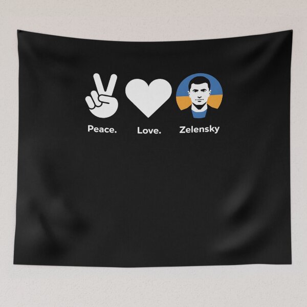 Item preview, Peace Love Ukraine Volodymyr Zelensky Ukrainians Support Art designed and sold by GaryBellcvbnb.