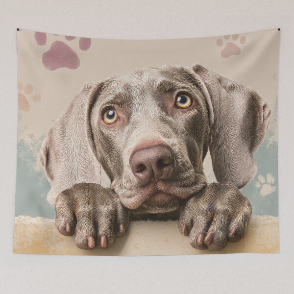 Item preview, Weimaraner Peeking ovre Wall 01 designed and sold by Elisabeth Lucas.