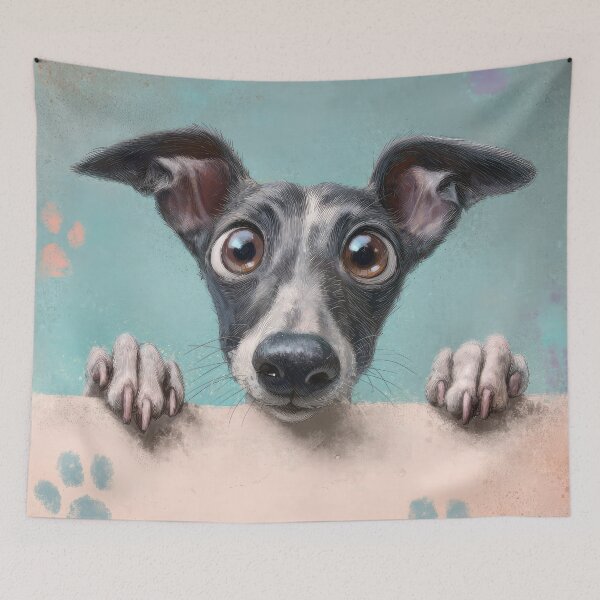 Item preview, Whippet Peeking over Wall 01 designed and sold by Elisabeth Lucas.