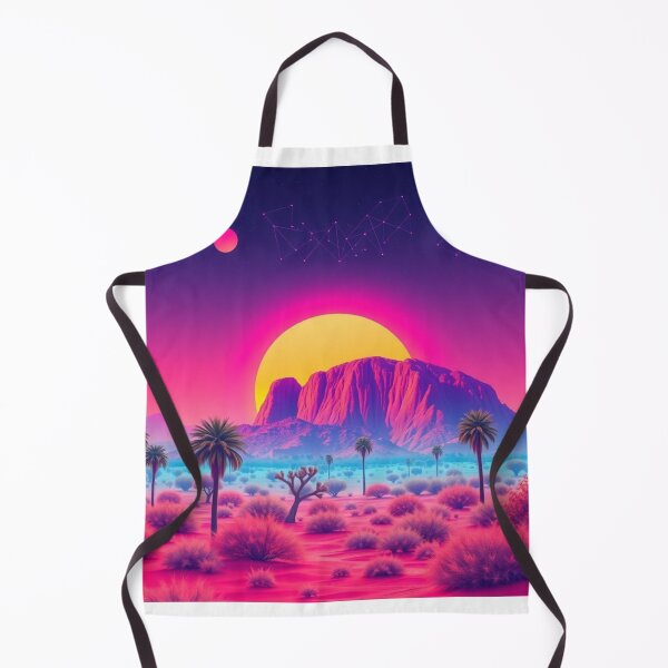 Item preview, Vaporwave Uluru Sunset Art Print - Synthwave Australian Outback Landscape with Palm Trees designed and sold by EllDAV777.