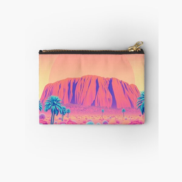 Item preview, Vaporwave Uluru Sunset Art Print - Synthwave Ayers Rock with Palm Trees Retro 80s Poster designed and sold by EllDAV777.